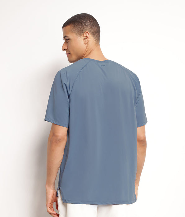 DIM T-shirt de sport homme en matière aérée Bleu Jean Dim Move