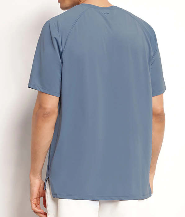 DIM T-shirt de sport homme en matière aérée Bleu Jean Dim Move