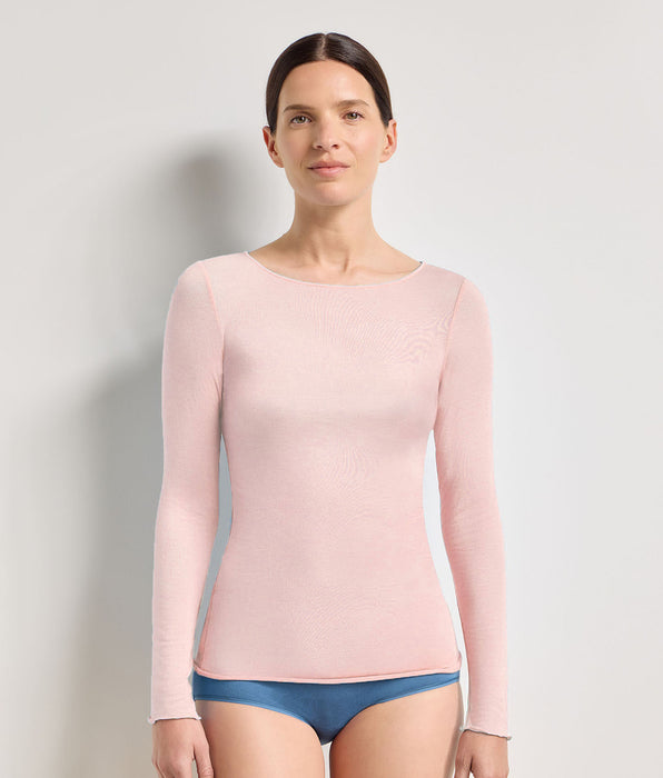 DIM T-shirt col rond rose doux Thermal Light