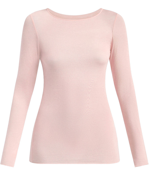 DIM T-shirt col rond rose doux Thermal Light