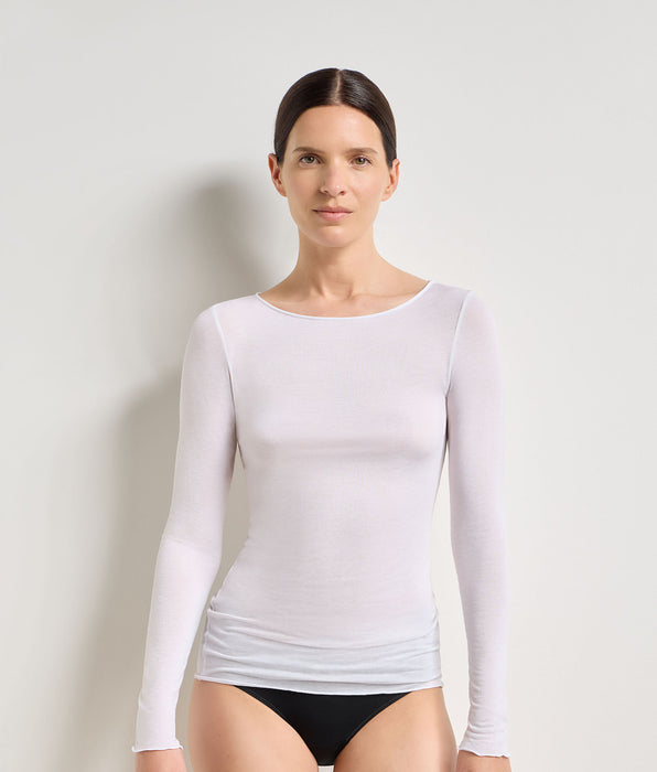 DIM T-shirt col rond blanc Thermal Light