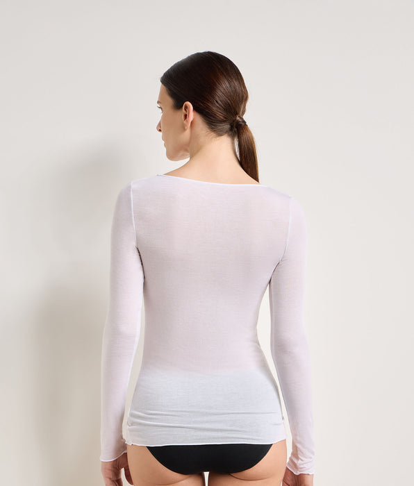 DIM T-shirt col rond blanc Thermal Light