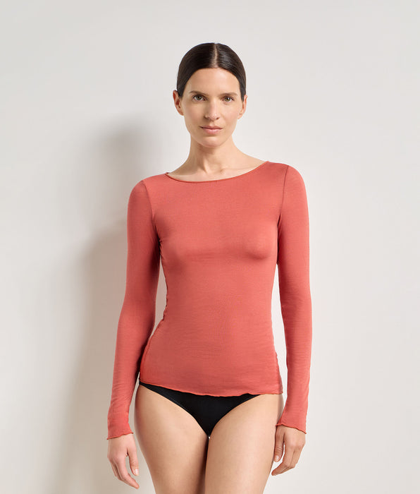 DIM T-shirt col rond cannelle épicée Thermal Light