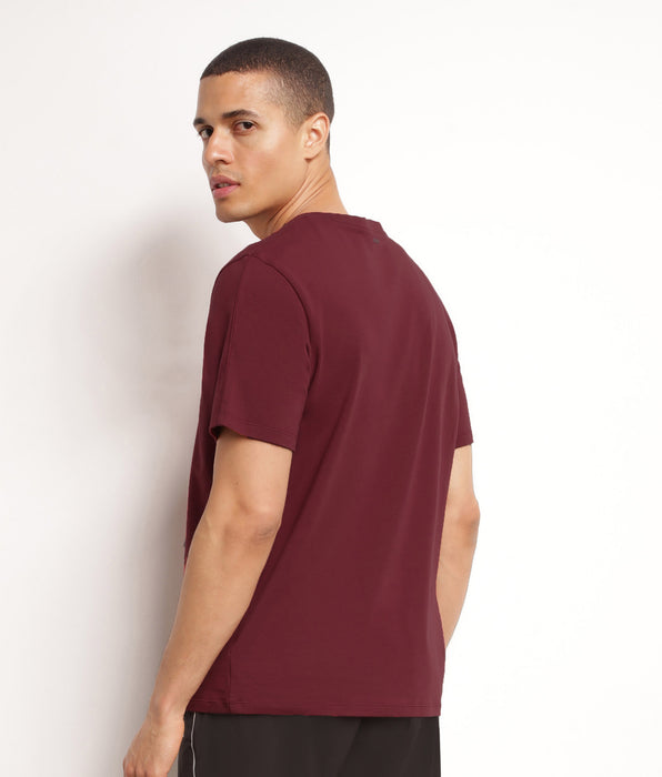 DIM T-shirt de sport homme thermorégulateur en jersey Bordeaux Dim Move