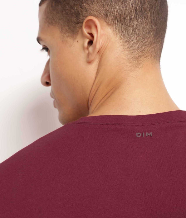 DIM T-shirt de sport homme thermorégulateur en jersey Bordeaux Dim Move