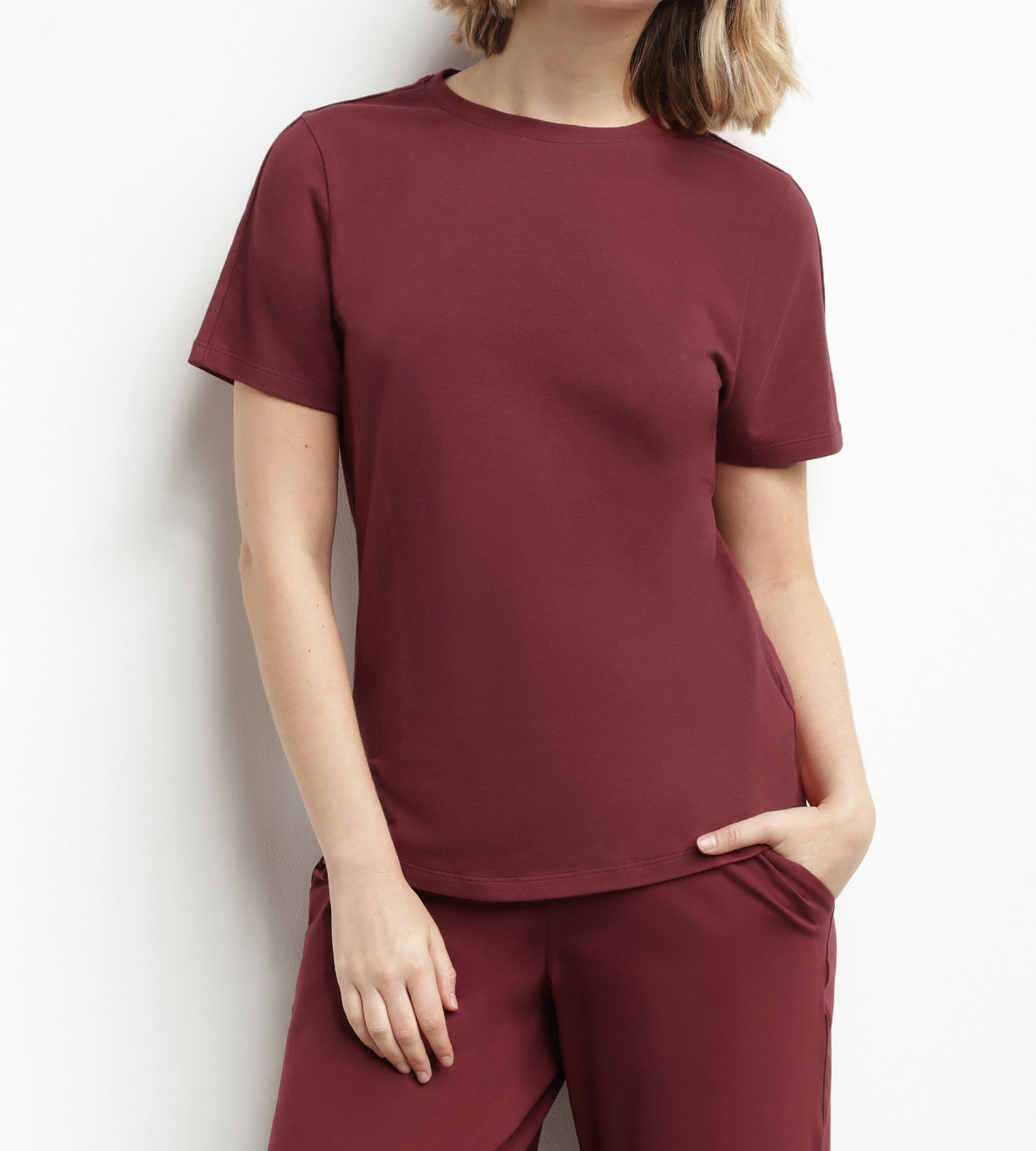 T-shirt de sport femme thermorégulateur en jersey Bordeaux Dim Move