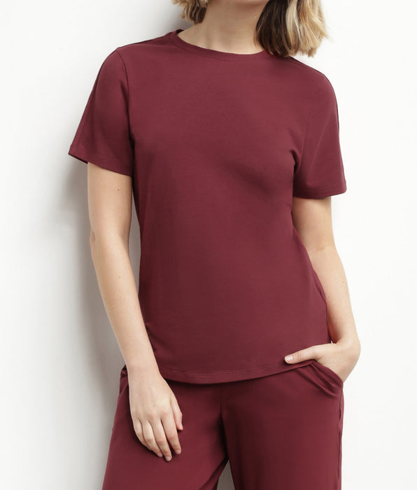 DIM T-shirt de sport femme thermorégulateur en jersey Bordeaux Dim Move