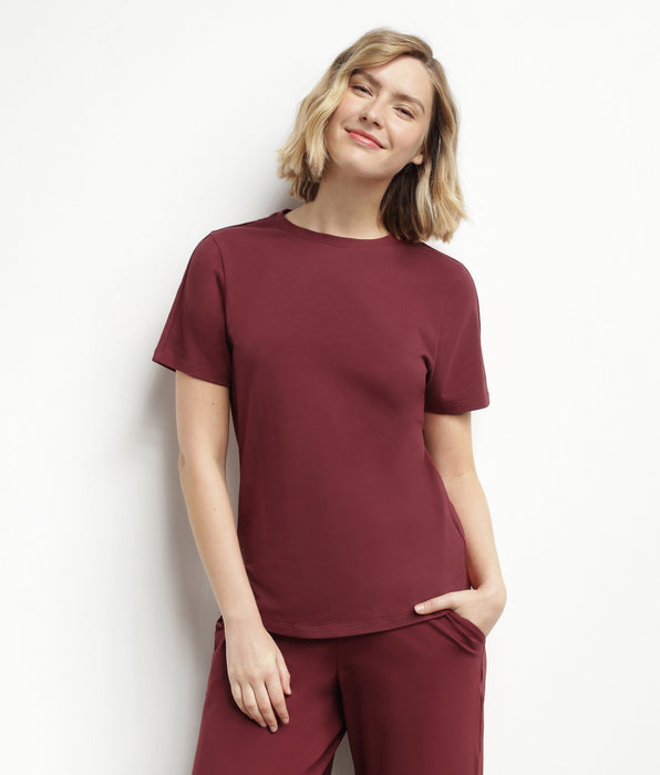 DIM T-shirt de sport femme thermorégulateur en jersey Bordeaux Dim Move