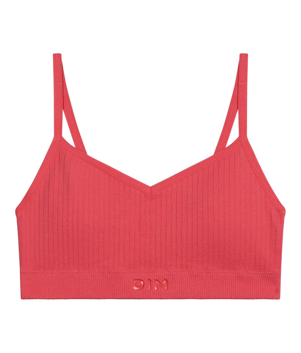 DIM Brassière fille sans couture à mousses amovibles microfibre Rose Dim