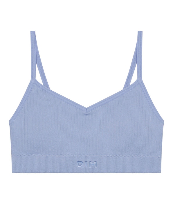 DIM Brassière fille sans couture à mousses amovibles microfibre Bleu Dim