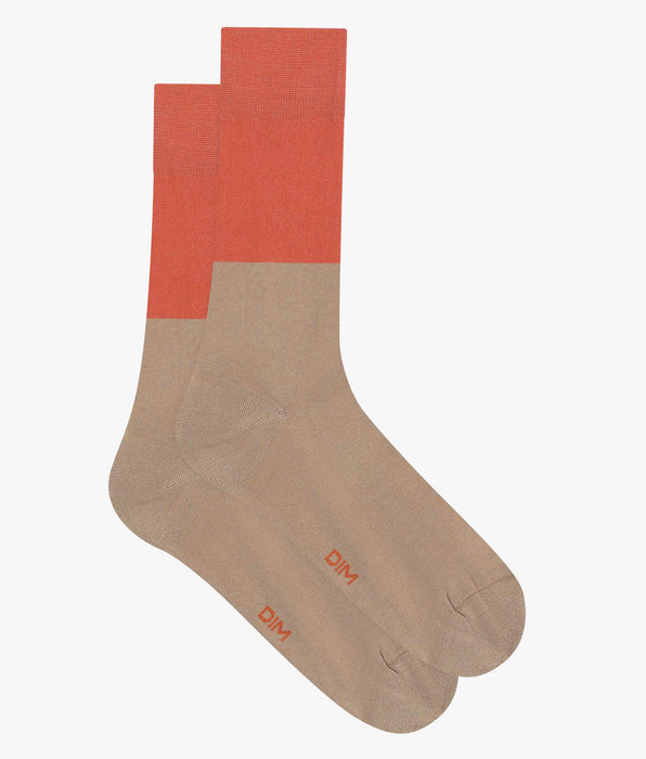 DIM Chaussettes homme en coton effet colorblock Praline Dim Mode