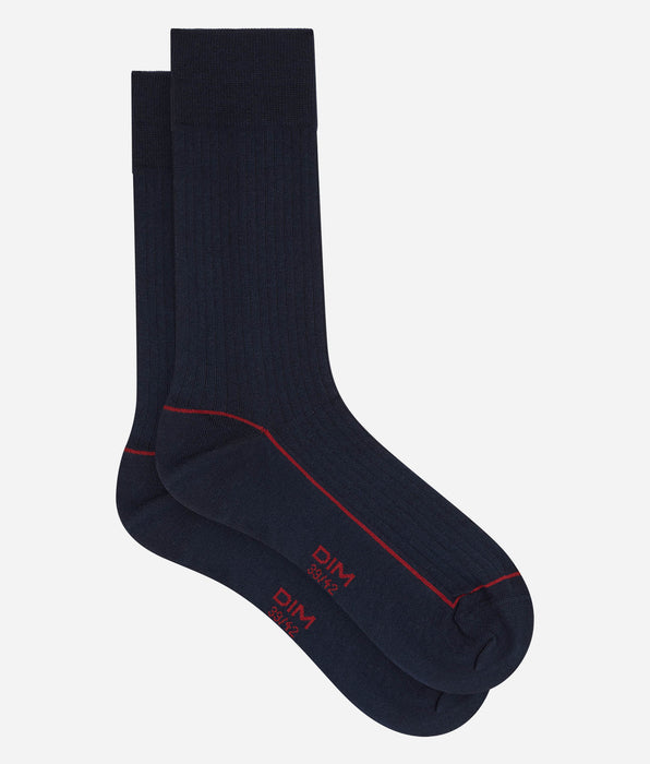 DIM Chaussettes homme coton bleu océan La Mode Côtelée