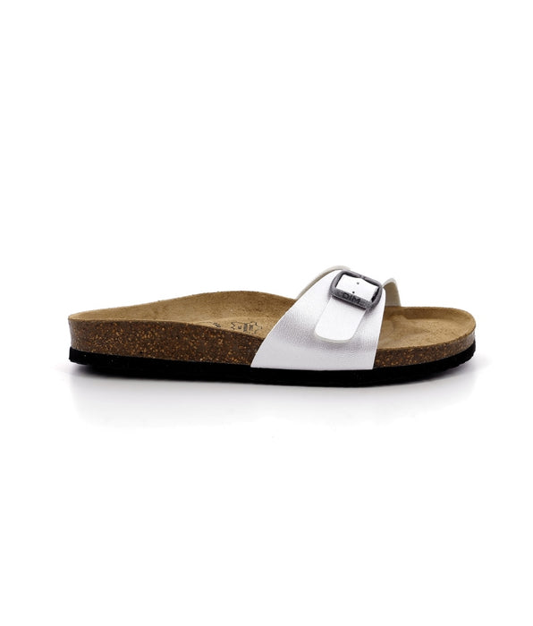 DIM Paire de mules blanche en cuir et liège