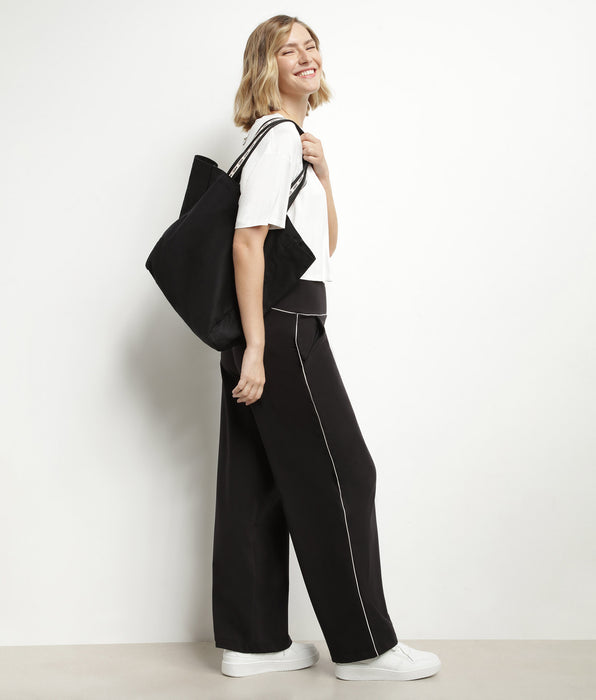 DIM Sac cabas en toile de coton noir Dim Move