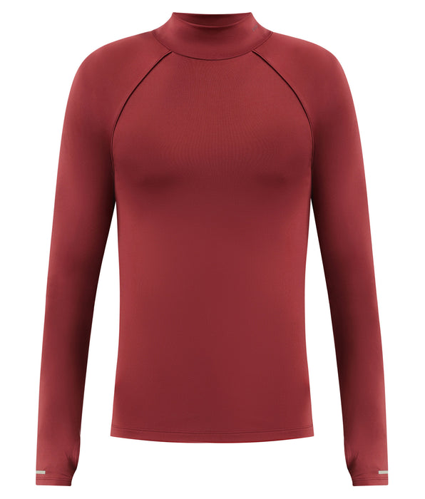 DIM Haut de sport homme à col montant en microfibre Bordeaux Dim Move