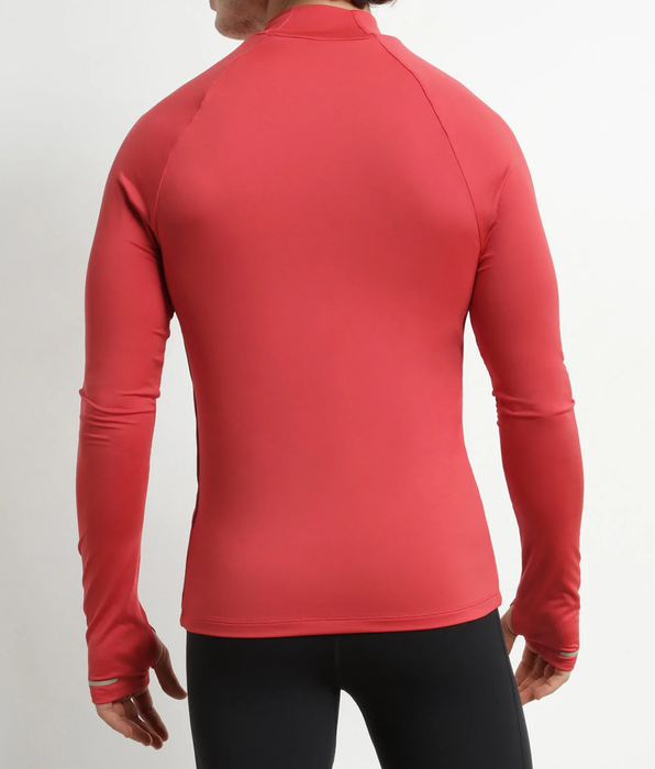 DIM Haut de sport homme à col montant en microfibre Rouge Dim Move