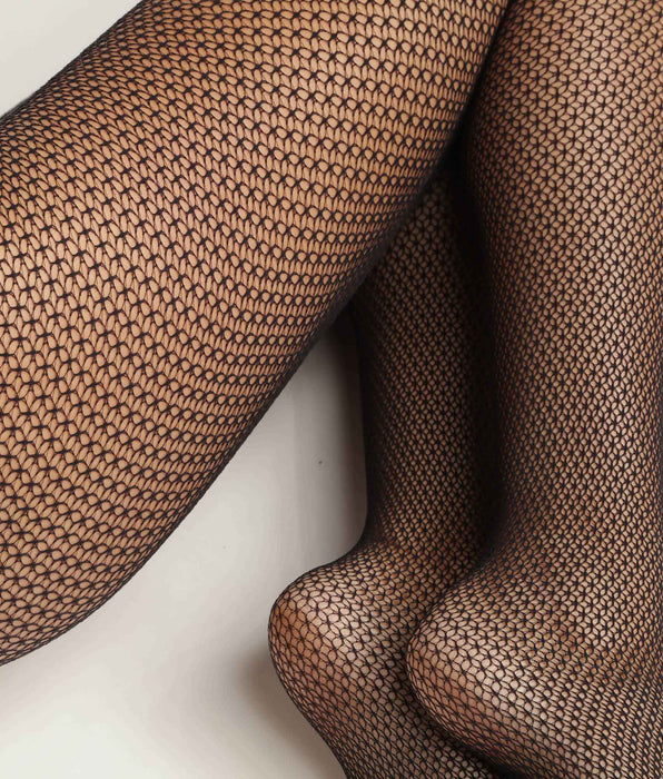 DIM Collant femme en dentelle géométrique Noir Dim Style