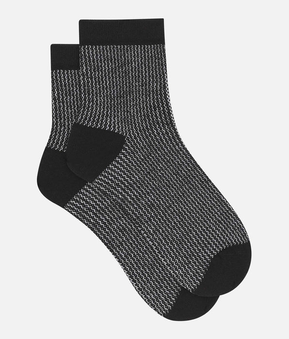 DIM Chaussettes femme noir et Lurex argent Dim Mode