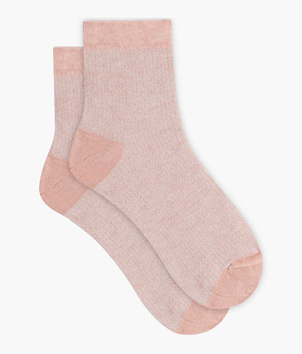 DIM Chaussettes femme rose et Lurex argent Dim Mode