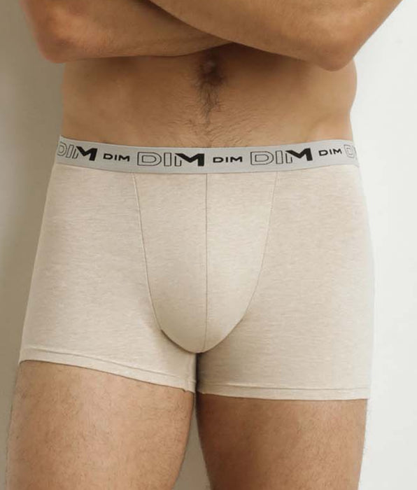 DIM Lot de 3 boxers homme Beige Bleu Kaki Coton Stretch Bio