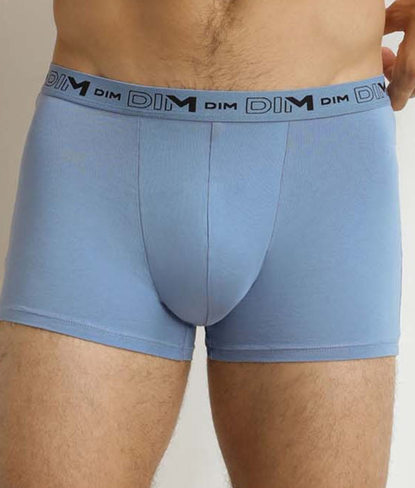 DIM Lot de 3 boxers homme Gris Bleu Noir Coton Stretch Bio