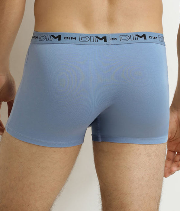 DIM Lot de 3 boxers homme Gris Bleu Noir Coton Stretch Bio