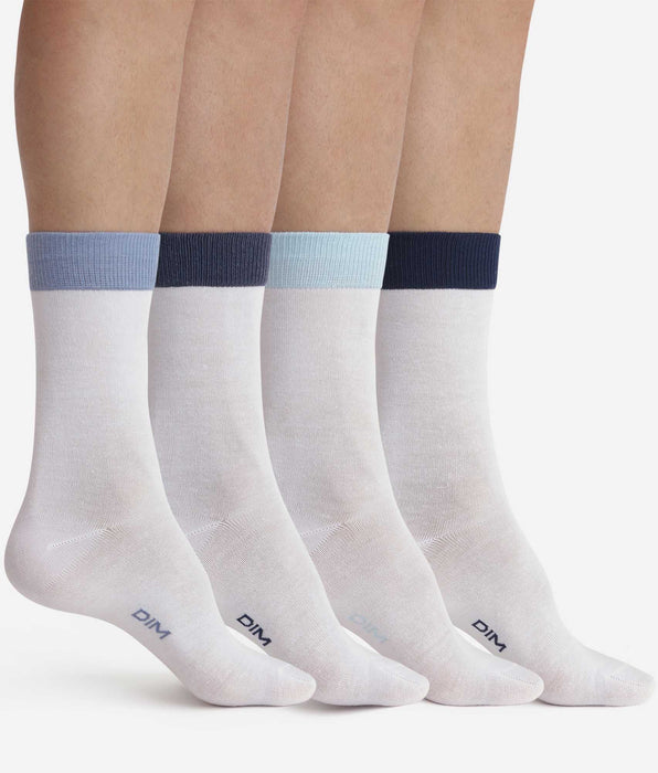 DIM Lot de 4 paires de chaussettes homme Blanc EcoDim Mode