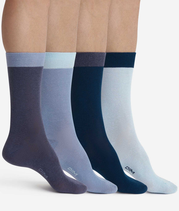 DIM Lot de 4 paires de chaussettes homme Bleu EcoDim Mode