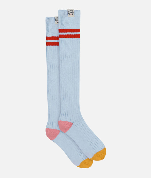 DIM Chaussettes hautes femme colorblock Bleu Dim x Ines de La Fressange