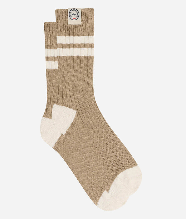 DIM Chaussettes côtelées coton taupe profond DIM x Ines de la Fressange