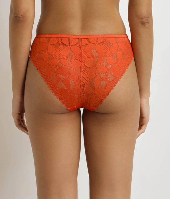 DIM Culotte femme semi-transparente Orange Art Flowers