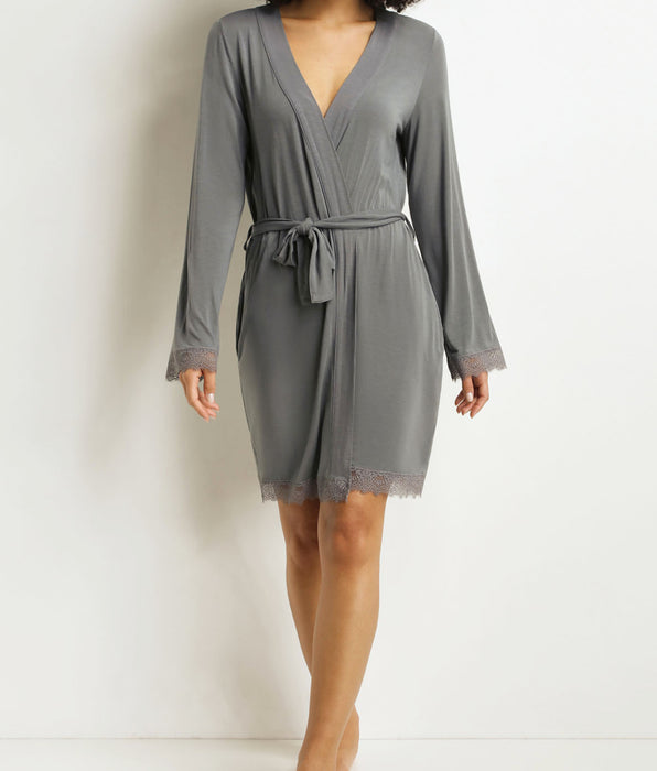 DIM Peignoir femme Gris avec dentelle Don’t Disturb