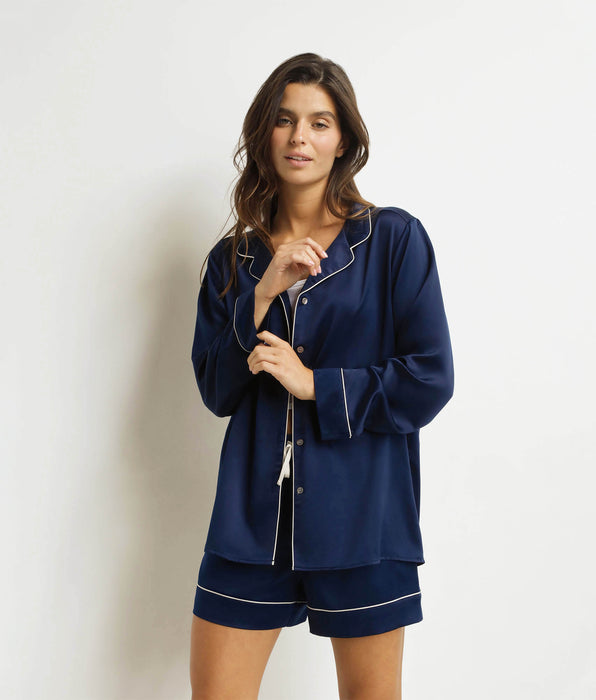 DIM Short de pyjama femme Bleu Minuit Don’t Disturb