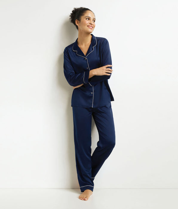 DIM Ensemble pyjama pantalon femme Bleu Minuit Don’t Disturb