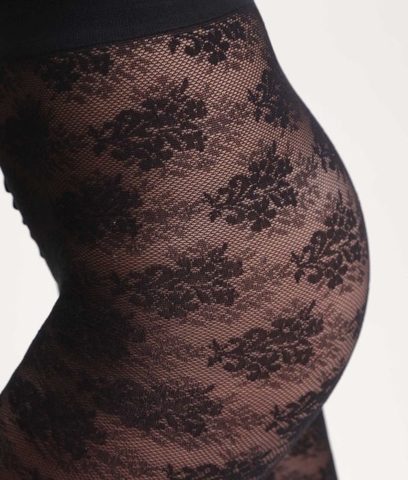 DIM Collant noir bouquet floral Dim Style