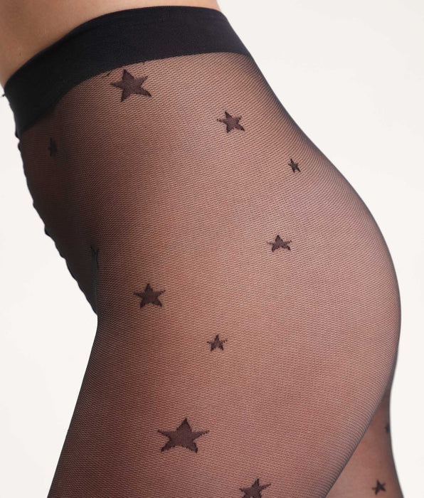 DIM Collant transparent noir à motif Etoile Dim Style