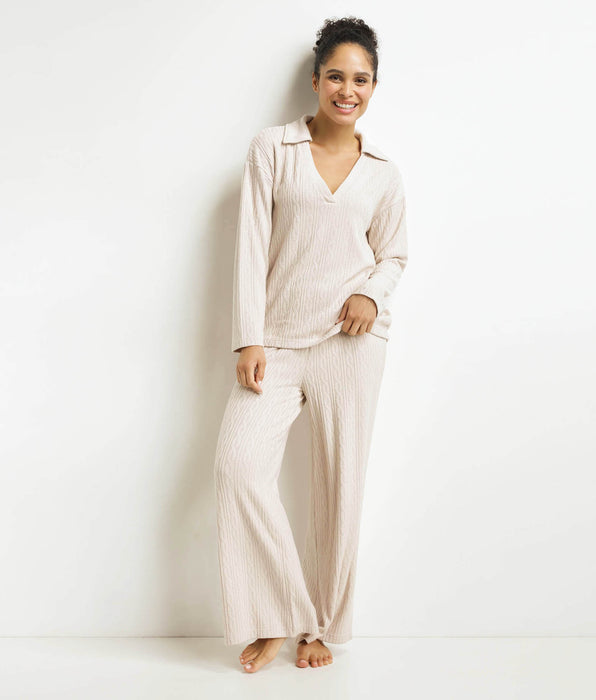 DIM Ensemble pyjama pantalon femme Ivoire Dim Warm