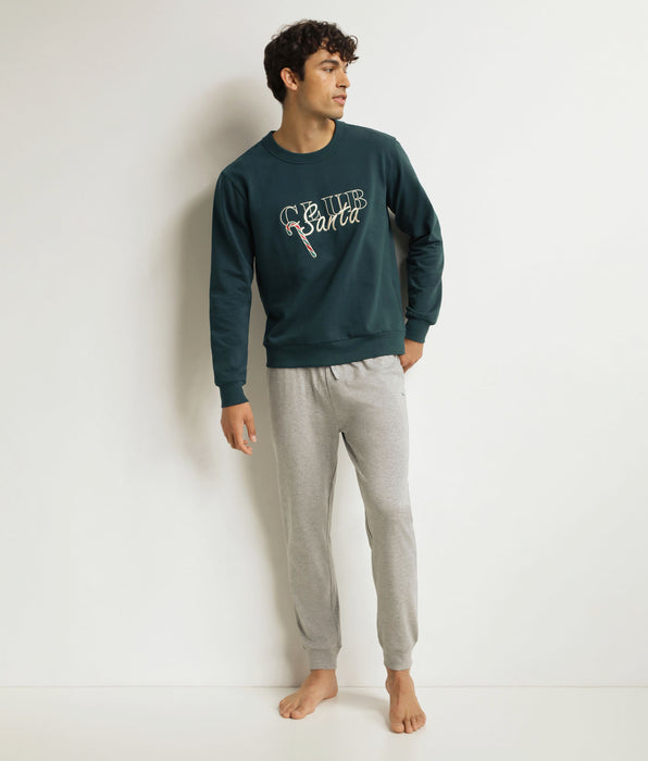 DIM Ensemble pyjama pantalon homme Gris Vert Dim