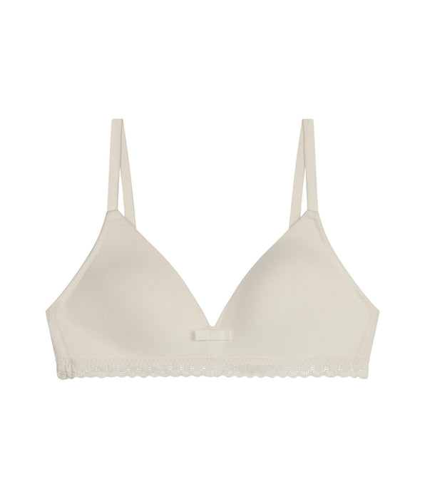 DIM Soutien-gorge ado sans armature en microfibre et dentelle Ivoire Daily