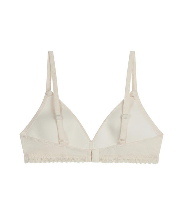 DIM Soutien-gorge ado sans armature en microfibre et dentelle Ivoire Daily