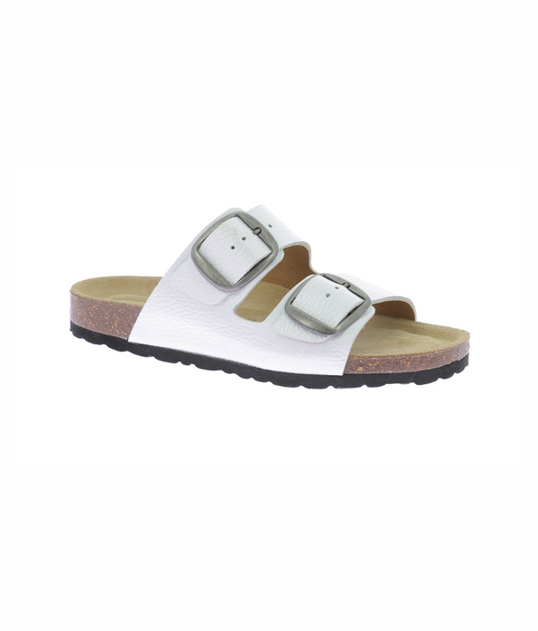 DIM Paire de mules blanches pour femme en cuir et liège