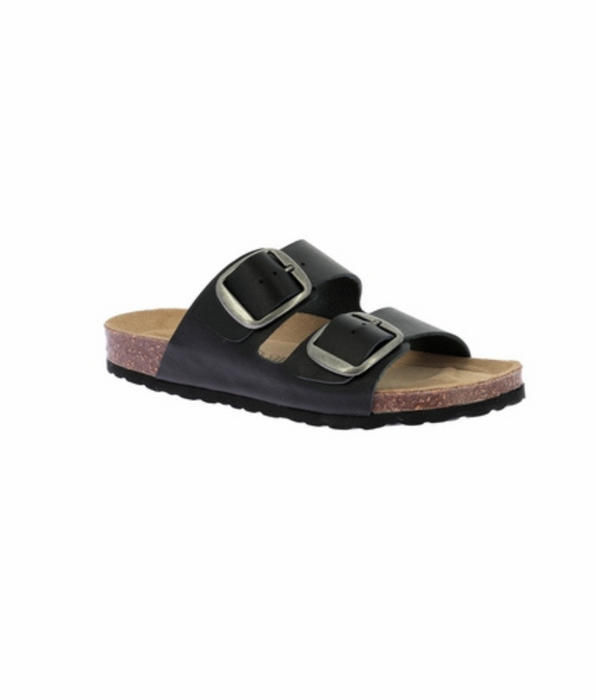 DIM Paire de mules noires pour femme en cuir et liège