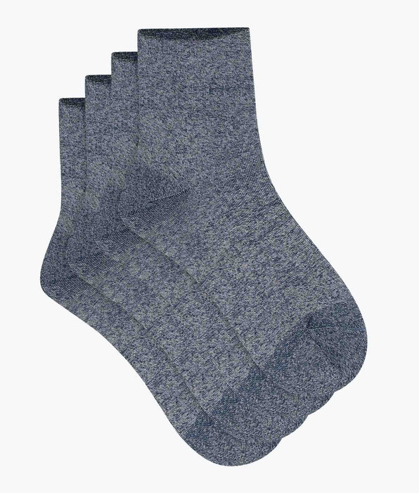 DIM Lot de 2 paires de chaussettes femme lurex Bleu Marine Dim Mode