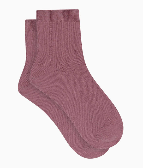 DIM Chaussettes femme en coton pointelle Vieux Rose La Mode de Dim