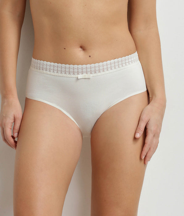 DIM Culotte haute femme en coton Ivoire Daily Coton