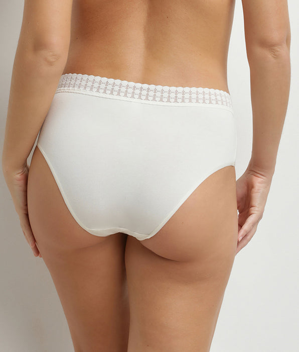 DIM Culotte haute femme en coton Ivoire Daily Coton