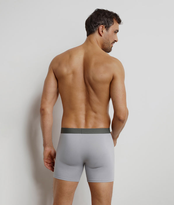 DIM Boxer homme long en coton Acier Dim Trendy
