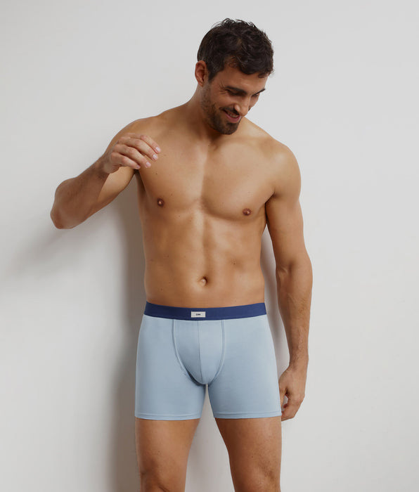 DIM Boxer homme long en coton Azur Dim Trendy
