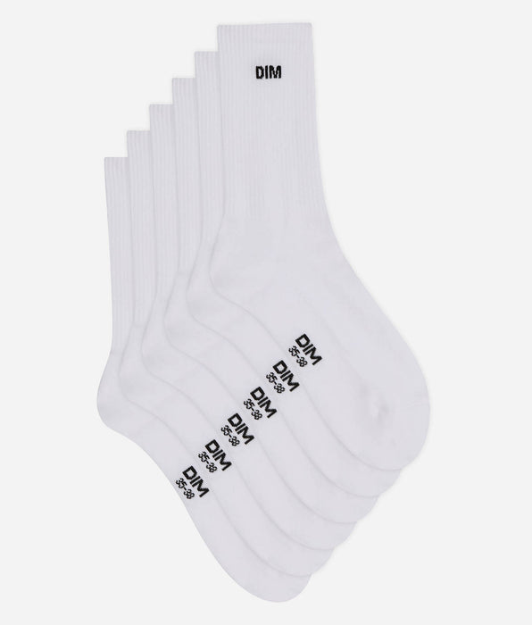 DIM Lot de 3 chaussettes sport femme blanc Original