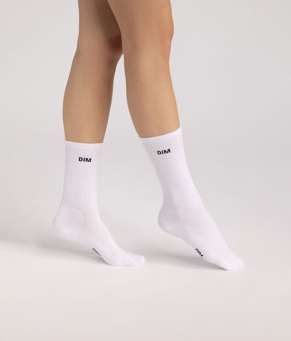 DIM Lot de 3 chaussettes sport femme noir, blanc et gris Original